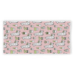 Cartoon Cactus And Llama Pattern Print Beach Towel