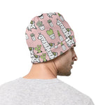 Cartoon Cactus And Llama Pattern Print Beanie
