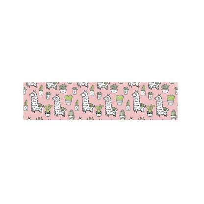 Cartoon Cactus And Llama Pattern Print Bed Runner