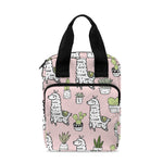 Cartoon Cactus And Llama Pattern Print Bible Tote Bag