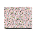 Cartoon Cactus And Llama Pattern Print Bifold Wallet