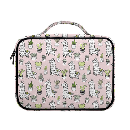 Cartoon Cactus And Llama Pattern Print Briefcase Bible Bag