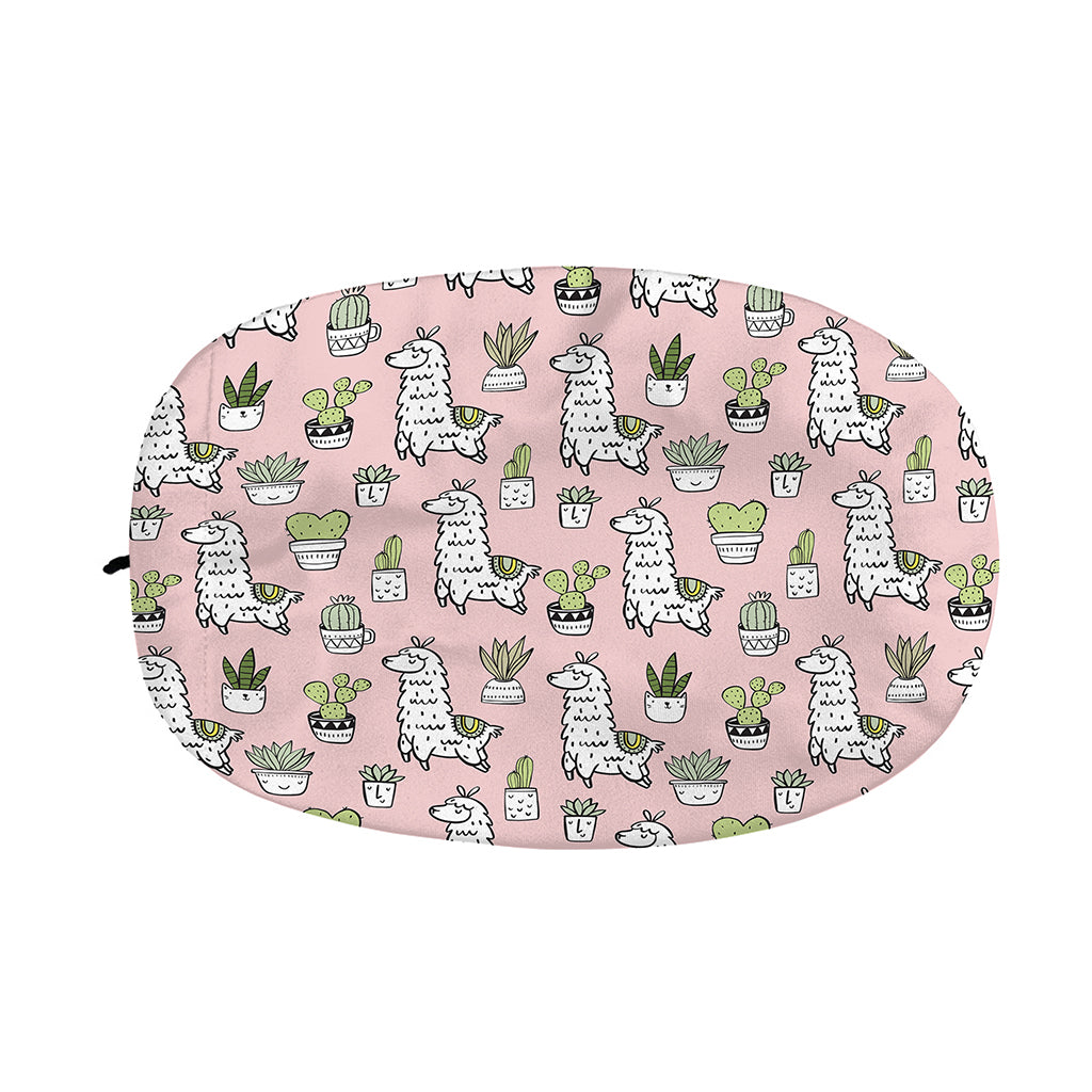 Cartoon Cactus And Llama Pattern Print Car Side Mirror Covers