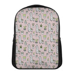Cartoon Cactus And Llama Pattern Print Casual Backpack
