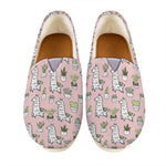 Cartoon Cactus And Llama Pattern Print Casual Shoes