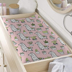 Cartoon Cactus And Llama Pattern Print Changing Pad Cover