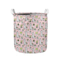 Cartoon Cactus And Llama Pattern Print Collapsible Laundry Basket