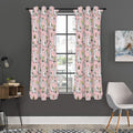 Cartoon Cactus And Llama Pattern Print Grommet Curtain Panels