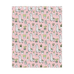 Cartoon Cactus And Llama Pattern Print Curtain