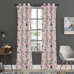 Cartoon Cactus And Llama Pattern Print Curtain