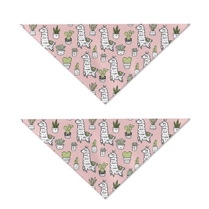 Cartoon Cactus And Llama Pattern Print Dog Bandana