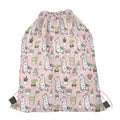 Cartoon Cactus And Llama Pattern Print Drawstring Bag