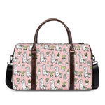 Cartoon Cactus And Llama Pattern Print Duffle Bag