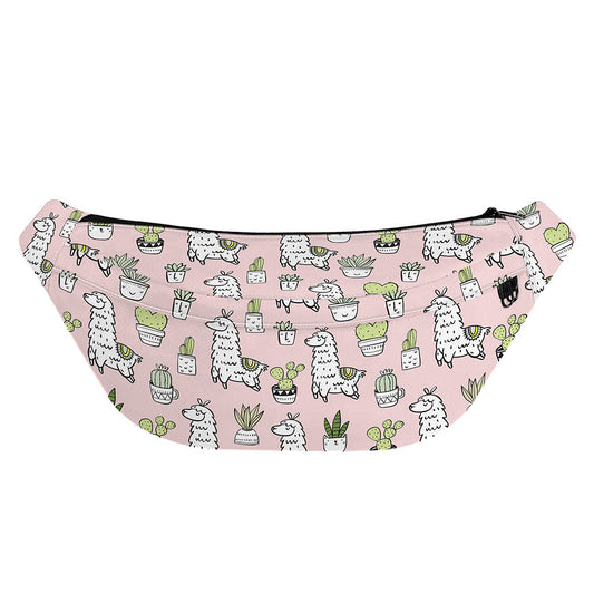 Cartoon Cactus And Llama Pattern Print Fanny Pack