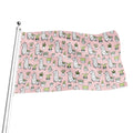 Cartoon Cactus And Llama Pattern Print Flag