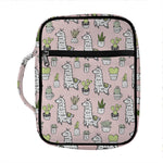 Cartoon Cactus And Llama Pattern Print Front Pocket Bible Bag