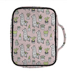 Cartoon Cactus And Llama Pattern Print Front Pocket Bible Bag