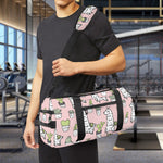 Cartoon Cactus And Llama Pattern Print Gym Bag