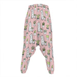 Cartoon Cactus And Llama Pattern Print Hammer Pants