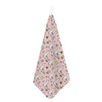 Cartoon Cactus And Llama Pattern Print Hand Towel