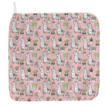 Cartoon Cactus And Llama Pattern Print Hand Towel