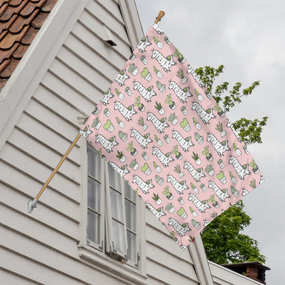 Cartoon Cactus And Llama Pattern Print House Flag