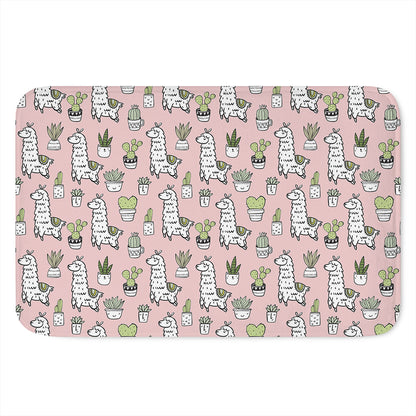 Cartoon Cactus And Llama Pattern Print Indoor Door Mat