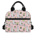 Cartoon Cactus And Llama Pattern Print Insulated Lunch Bag