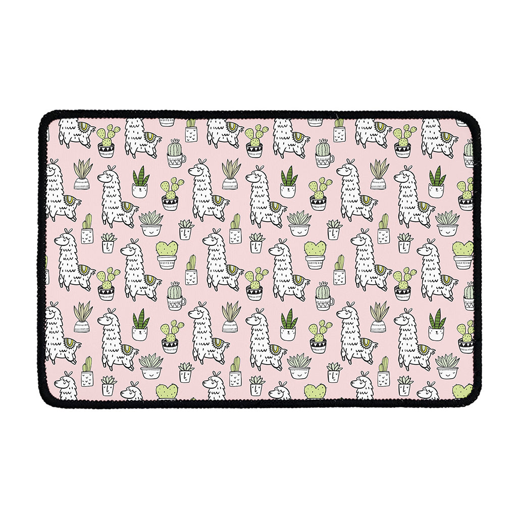 Cartoon Cactus And Llama Pattern Print Kitchen Mat