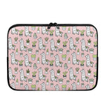 Cartoon Cactus And Llama Pattern Print Laptop Sleeve