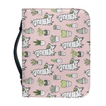 Cartoon Cactus And Llama Pattern Print Leather Bible Cover