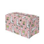 Cartoon Cactus And Llama Pattern Print Leather Tissue Box Cover