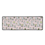 Cartoon Cactus And Llama Pattern Print Long Kitchen Mat