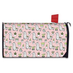 Cartoon Cactus And Llama Pattern Print Mailbox Cover