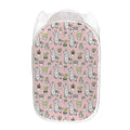 Cartoon Cactus And Llama Pattern Print Mesh Laundry Hamper
