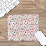 Cartoon Cactus And Llama Pattern Print Mouse Pad