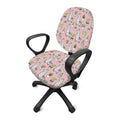 Cartoon Cactus And Llama Pattern Print Office Chair Cover