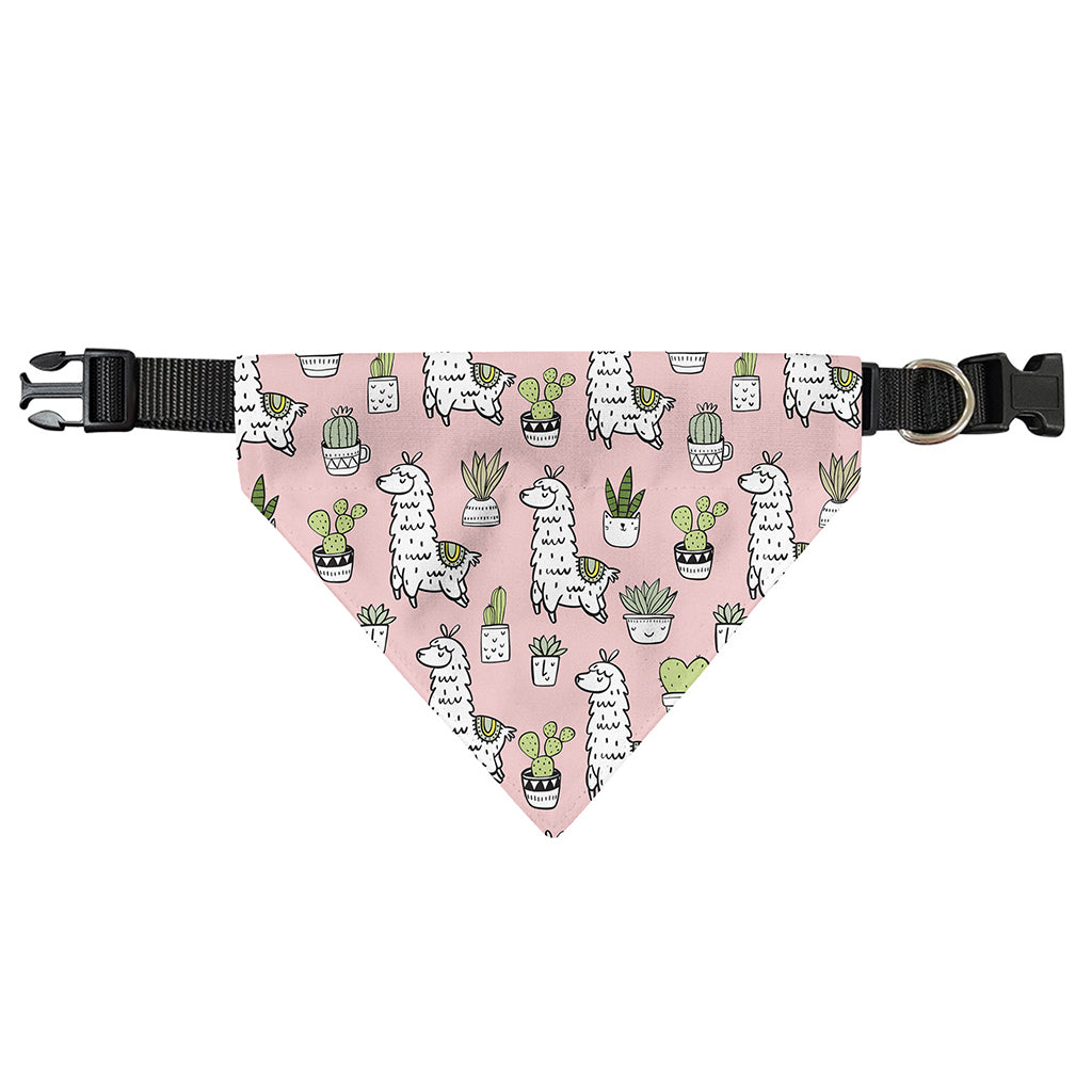 Cartoon Cactus And Llama Pattern Print Over The Collar Dog Bandana