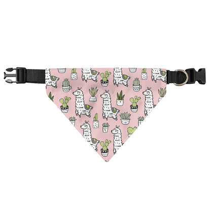 Cartoon Cactus And Llama Pattern Print Over The Collar Dog Bandana