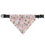 Cartoon Cactus And Llama Pattern Print Over The Collar Dog Bandana