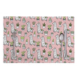 Cartoon Cactus And Llama Pattern Print Placemat