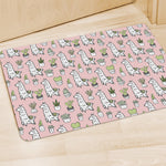 Cartoon Cactus And Llama Pattern Print Polyester Doormat