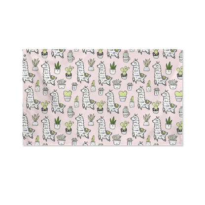 Cartoon Cactus And Llama Pattern Print Polyester Flag