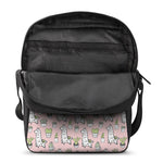 Cartoon Cactus And Llama Pattern Print Rectangular Crossbody Bag