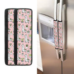 Cartoon Cactus And Llama Pattern Print Refrigerator Handle Covers