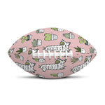 Cartoon Cactus And Llama Pattern Print Rugby Ball