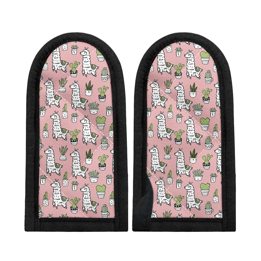 Cartoon Cactus And Llama Pattern Print Skillet Handle Cover