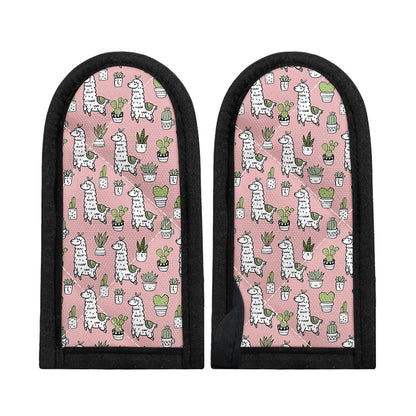 Cartoon Cactus And Llama Pattern Print Skillet Handle Cover