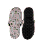 Cartoon Cactus And Llama Pattern Print Slippers