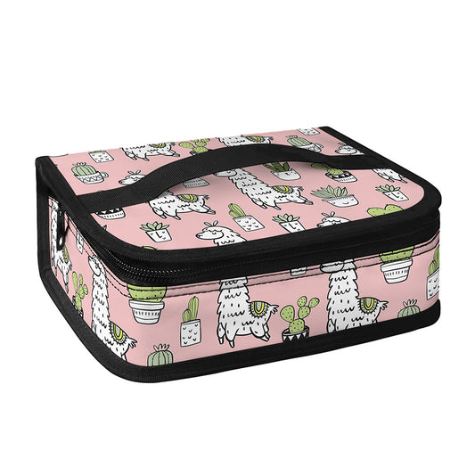 Cartoon Cactus And Llama Pattern Print Small Lunch Bag